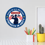 Circle Plus Home of U.S. Military Veterans: Strength in Unity Door or Wall Sign Honor Veterans with Military Signs | US Pride | Veteran Gratitude and Discount Signs