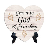 Reflective Religious Quote Signs Heart Table Sign with Acrylic Stand (6x5")