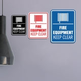 Signs ByLITA Portrait Round Fire Equipment Keep Clear Door or Wall Sign Easy Installation | Health And Safety | Building And Danger Signs