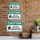 Classic Framed Plus Caution Shut Off Power Before Removing Guard Wall or Door Sign | Workplace Safety Compliance Signs