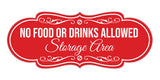 Signs ByLITA Designer No Food or Drinks Allowed in Storage Area Wall or Door Sign