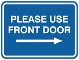 Signs ByLITA Classic Framed Please Use Front Door Right Sign - Easy Installation | Durable Material