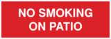 Signs ByLITA Basic No smoking on patio Sign - Laser-Engraved Lettering | Durable ABS Plastic | Vibrant Colors | Powerful Foam Tape