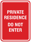 Signs ByLITA Portrait Round Private residence do not enter Sign - Laser-Engraved Lettering | Durable ABS Plastic | Vibrant Colors | Powerful Foam Tape