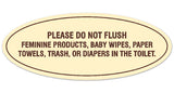 Signs ByLITA Oval Please do not flush etiquette Sign - Durable Material | Easy Installation