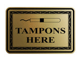 Signs ByLITA Classic Framed Tampons Here Vintage Bathroom Wall or Door Sign
