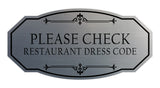 Signs ByLITA Victorian Please Check Restaurant Dress Code Wall or Door Sign
