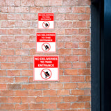 Square Plus No Deliveries To This Entrance Wall or Door Sign | Health & Safety Warehouse Business Signage