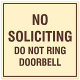 Signs ByLITA Square No Soliciting Do Not Ring Doorbell Sign - Easy Installation | Durable Material