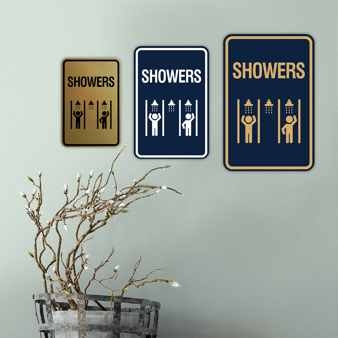 Signs ByLITA Portrait Round Showers (Multiple) Wall or Door Sign