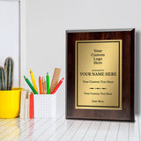 Custom Logo Wooden Award Plaque | Easel Mount Option | Upload Your Logo | Recognition of Achievement and Service Personalizable Plaques