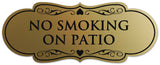 Signs ByLITA Designer No Smoking on Patio Sign - Easy Installation | Durable Wall or Door Sign