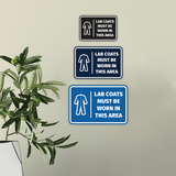Signs ByLITA Classic Framed Lab Coats Must Be Worn In This Area Door or Wall Sign Easy Installation | Health And Safety | Building And Hospitality Signs