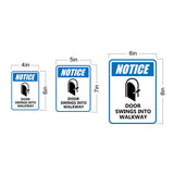 Portrait Round Plus Notice Door Swings Into Walkway Door or Wall Sign | Safety Signage