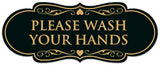 Signs ByLITA Designer Please Wash Your Hands Sign - Easy Installation | Durable Wall or Door Sign