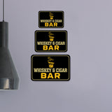 Classic Framed Plus Whiskey & Cigar Bar Wall or Door Sign | Funny Home Decor