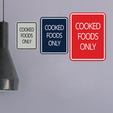 Signs ByLITA Portrait Round Food Preparation Area: Cooked Foods Only Door or Wall Sign Durable ABS Plastic | Laser Engraved | Easy Installation | Kitchen | Hygiene