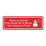 Signs ByLITA Standard Please Let Us Know If You Would Like To Discuss Your Concerns In Private Door or Wall Sign Durable ABS Plastic | Laser Engraved | Easy Installation | Elegant Design