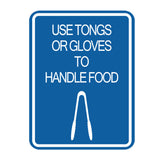 Signs ByLITA Portrait Round Use Tongs or Gloves To Handle Food Door or Wall Sign Durable ABS Plastic | Laser Engraved | Easy Installation | Kitchen | Hygiene