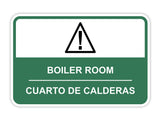 Classic Framed Plus Boiler Room Wall or Door Sign | Bilingual Spanish and English Workplace Safety Signage