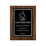 Middle Finger Novelty Funny Customizable Award Plaque |Easel Mount Option | Funny Parody Achievement Personalizable Plaques