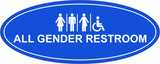 Oval Plus All Gender Restroom Wall or Door Sign Easy Installation | Business & Public Bathroom Signs