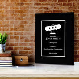Skateboarding Customizable Black Frame Wooden Award Plaque | Easel Mount Option | Achievement and Recognition Personalizable Plaques