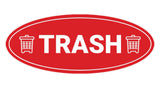 Signs ByLITA Oval Trash Sign - Laser-Engraved Lettering | Durable ABS Plastic | Vibrant Colors | Powerful Foam Tape