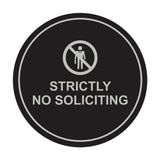 Circle Strictly No Soliciting Wall or Door Sign