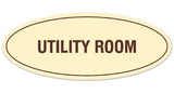 Signs ByLITA Oval Utility Room Sign - Laser-Engraved Lettering | Durable ABS Plastic | Vibrant Colors | Powerful Foam Tape