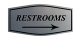 Fancy Restrooms Right Arrow Wall or Door Sign