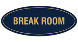 Signs ByLITA Oval Break Room Sign - Laser-Engraved Lettering | Durable ABS Plastic | Vibrant Colors | Powerful Foam Tape