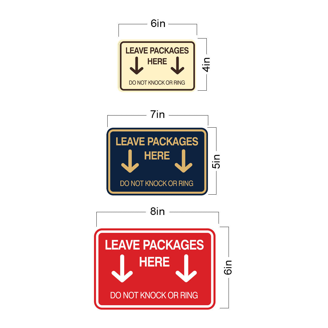 Signs ByLITA Classic Framed Leave Packages Here Do not Knock or Ring Entrance Wall or Door Sign
