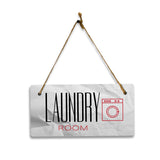Laundry Room 5x10 Hanging Plus Wall or Door Sign | Rustic Twine | Range of Vibrant Decor Styles | Room Signs For Home and Business