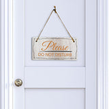 Please Do Not Disturb 5x10 Hanging Wall or Door Sign | Warm Welcoming Signage For Homes