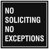 Signs ByLITA Square No Soliciting No Exceptions Sign - Easy Installation | Durable Material