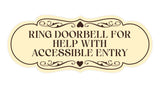 Signs ByLITA Designer Ring Doorbell for Help with Accessible Entry Wall or Door Sign