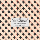 Cleaning In Progress 5" x 10" Hanging Wall or Door Sign | Rustic Twine | Stylish Business or Office Signage