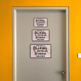 Classic Framed Plus Little Girls With Dreams Become Women With Vision Wall or Door Sign | Motivational Home Decor