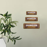 Standard Plus Spanglish Speaking Only Door or Wall Sign | Funny Spanish Signs For Stores & Businesses