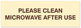 Signs ByLITA Basic Please clean microwave after use Sign - Laser-Engraved Lettering | Durable ABS Plastic | Vibrant Colors | Powerful Foam Tape