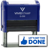 Vivid Stamp Let's Get This Done Self-Inking Rubber Stamps Teachers And Schools | Motivational Stamps For Children | Re-inkable Ink Pad