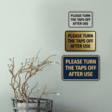 Signs ByLITA Classic Framed Please Turn The Taps Off After Use Door or Wall Sign | Eco-Friendly Home Signs