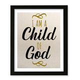 Designs ByLITA I Am A Child Of God, Wall Print Art | Religious Home Decor (Unframed or Framed)