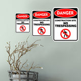 Portrait Round Plus Danger Construction Site No Trespassing Wall or Door Sign | Health And Safety Signage