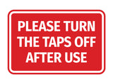 Signs ByLITA Classic Framed Please Turn The Taps Off After Use Door or Wall Sign | Eco-Friendly Home Signs