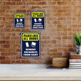 Portrait Round Plus Please Lock All Doors Remove Valuables From Sight Wall or Door Sign | Health And Safety Office Signage