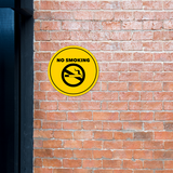 Circle Plus No Smoking Wall or Door Sign | Easy Installation | Office & Public Parks Warning Signage