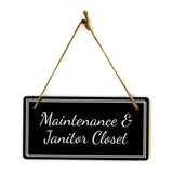 Maintenance & Janitor Closet 5x10 Hanging Plus Wall or Door Sign | Office Decor