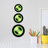 Circle Plus Vinyl Record Neon Graphic Style Wall or Door Sign | Live Streamer Gaming Themed Decoration
